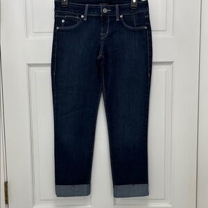 White House Black Market Navy Cropped Pull On Jeans - Size XS